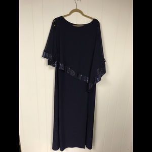 Navy gown with cape plus size